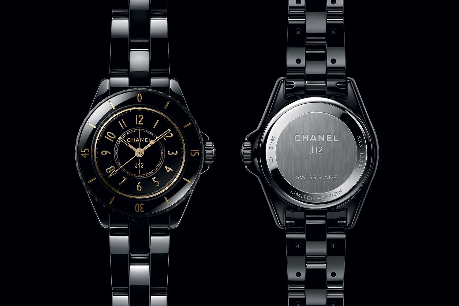 Chanel J12 28mm in Golden Black