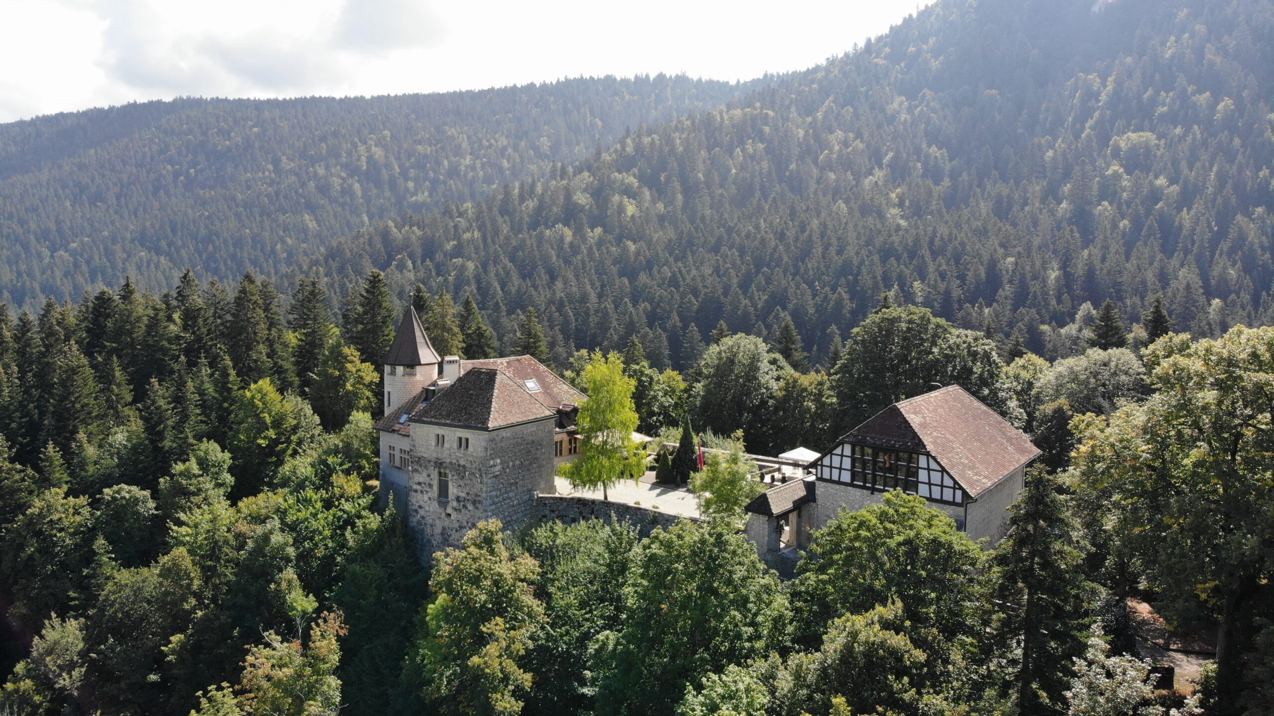 The 14th-century castle Château de Môtiers that is the nerve center of Bovet today