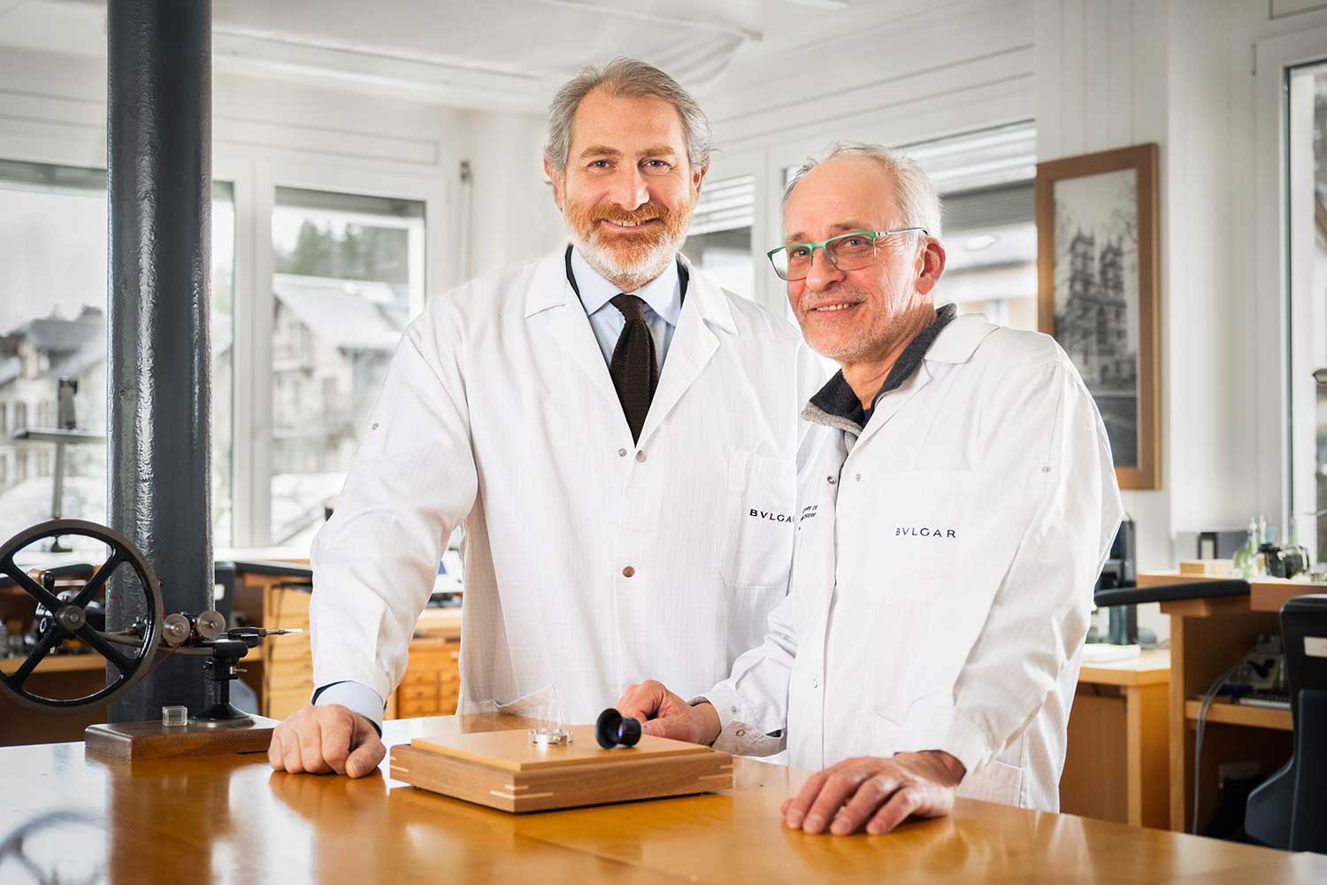 Bvlgari’s Executive Director of Product Creation Fabrizio Buonamassa Stigliani and Vianney Halter