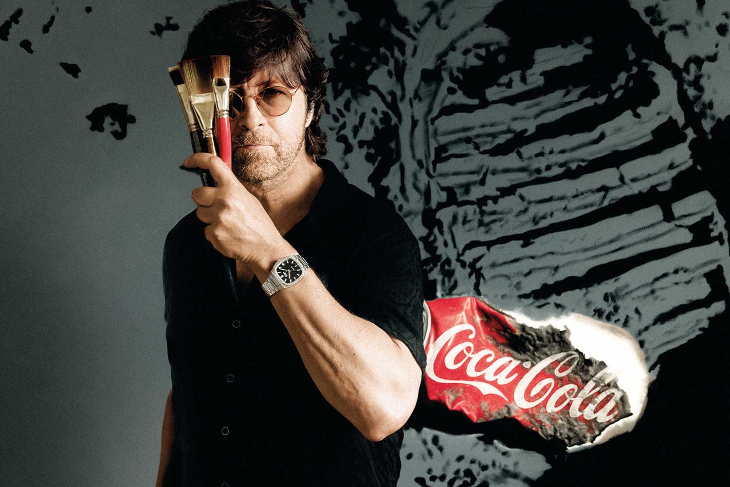 Moebius wearing the Glashütte Original 70s “Vinyl Record” Limited Edition (©Revolution / Photography René Gaens)