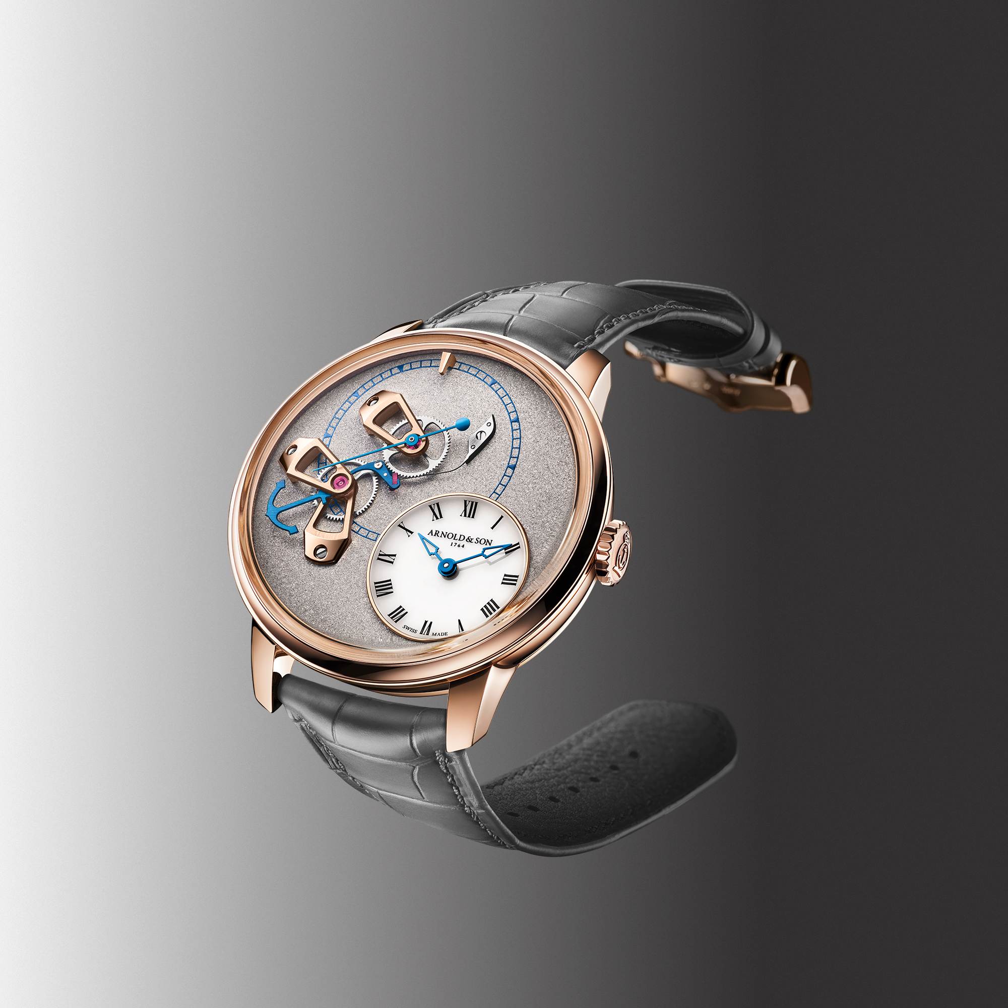 Arnold & Son DSTB Stop-Seconds Red Gold Cliff Grey